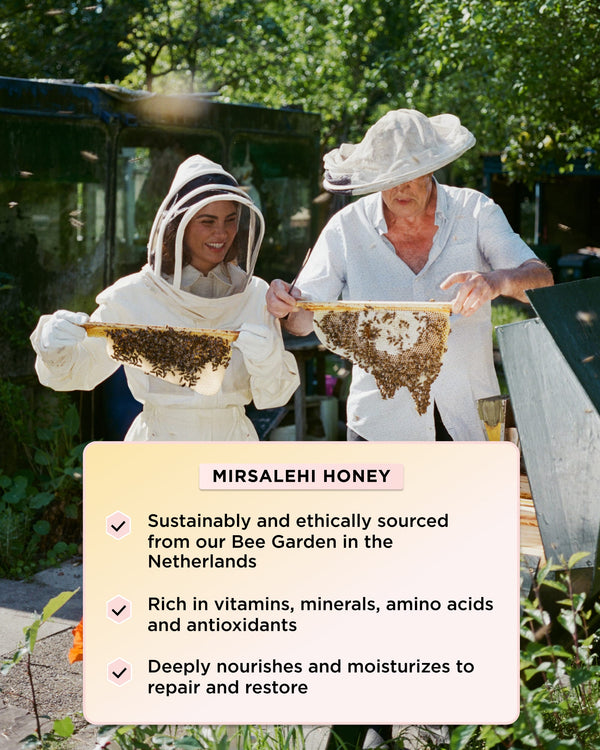 An infographic showing key benefits of Mirsalehi Honey