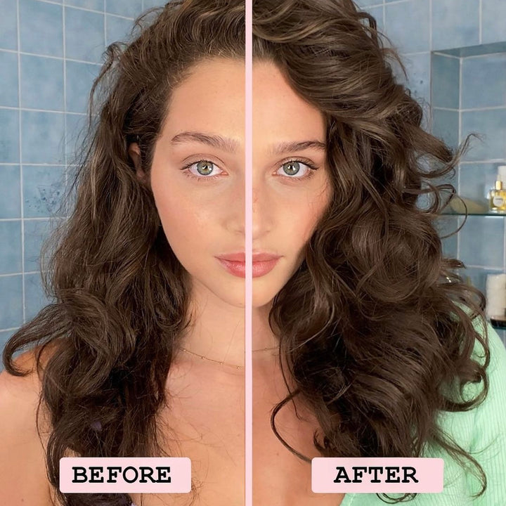 Natural curls before and after