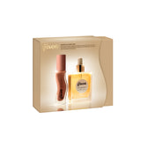 Gisou Swipe & Glow Duo holiday gift box, showing the lip oil and hair oil inside.