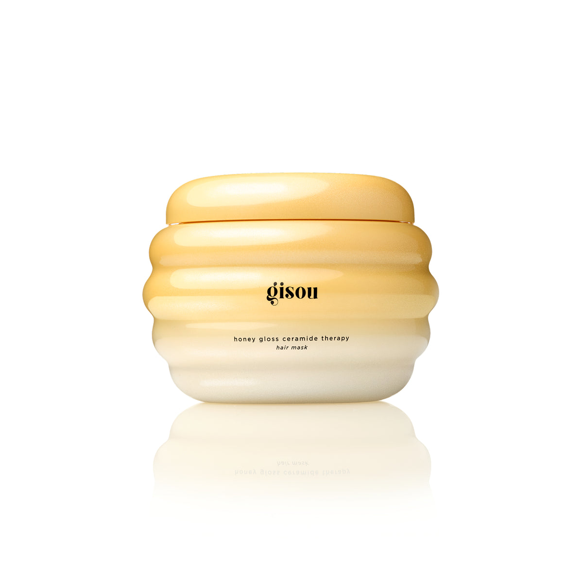 Gisou Honey Gloss Ceramide Therapy Hair Mask on white.