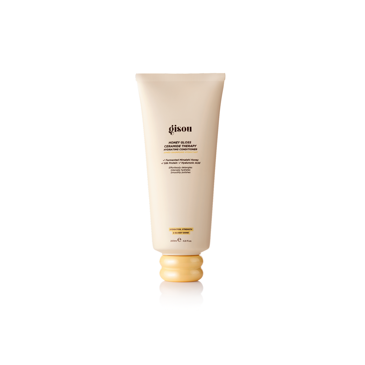 Gisou Honey Gloss Ceramide Therapy Hydrating Conditioner (200ml) on a white background.