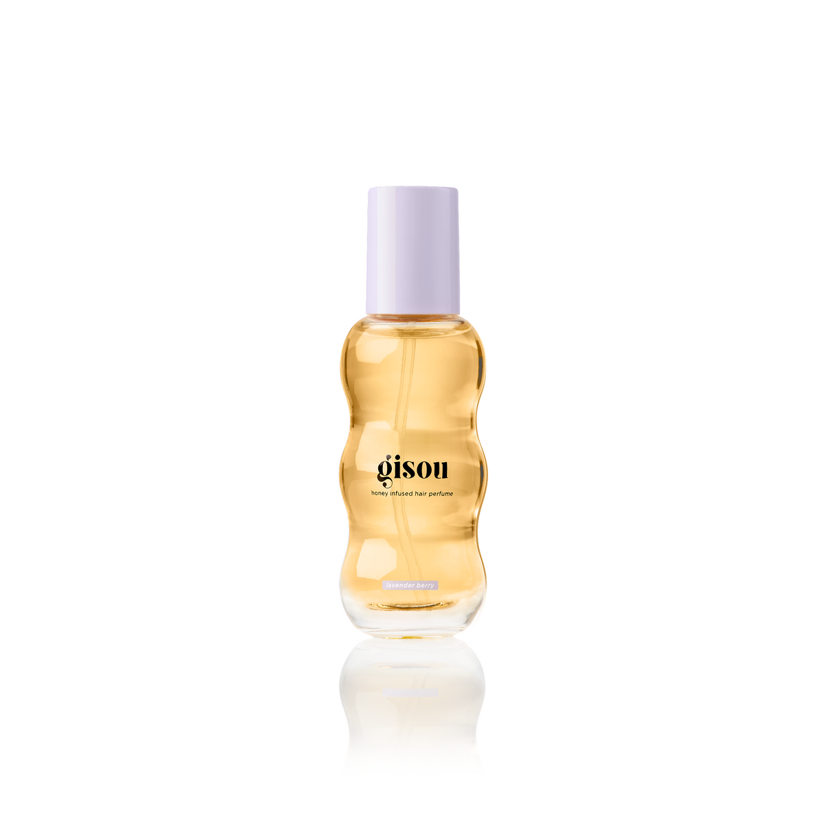 Gisou Honey Infused Hair Perfume Lavender Berry Mini (15ml) on a white background.