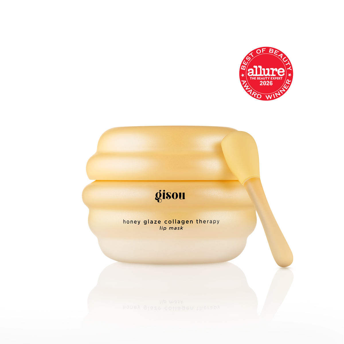 Gisou Honey Glaze therapy Lip Mask with Allure rewards winner 2026 badge.
