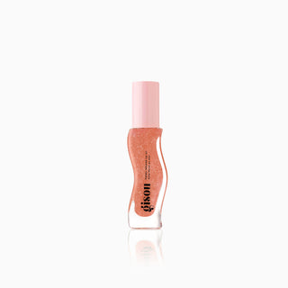 Plum lip oil with shimmer.