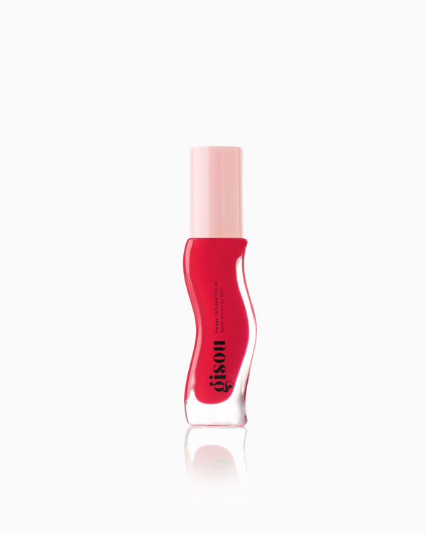 Red lip oil.