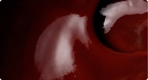 Close-up of a chocolate-dipped cherry
