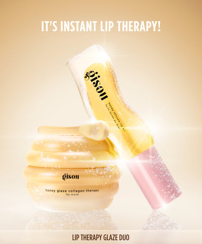 Gisou Lip Therapy Glaze Duo set, lip oil, and lip mask.