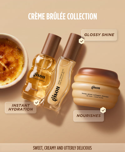Gisou Crème Brûlée Collection with lip oil and hair perfume