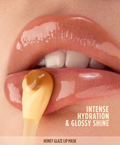Lips with Gisou Crème Brûlée lip mask: intense hydration and glossy shine