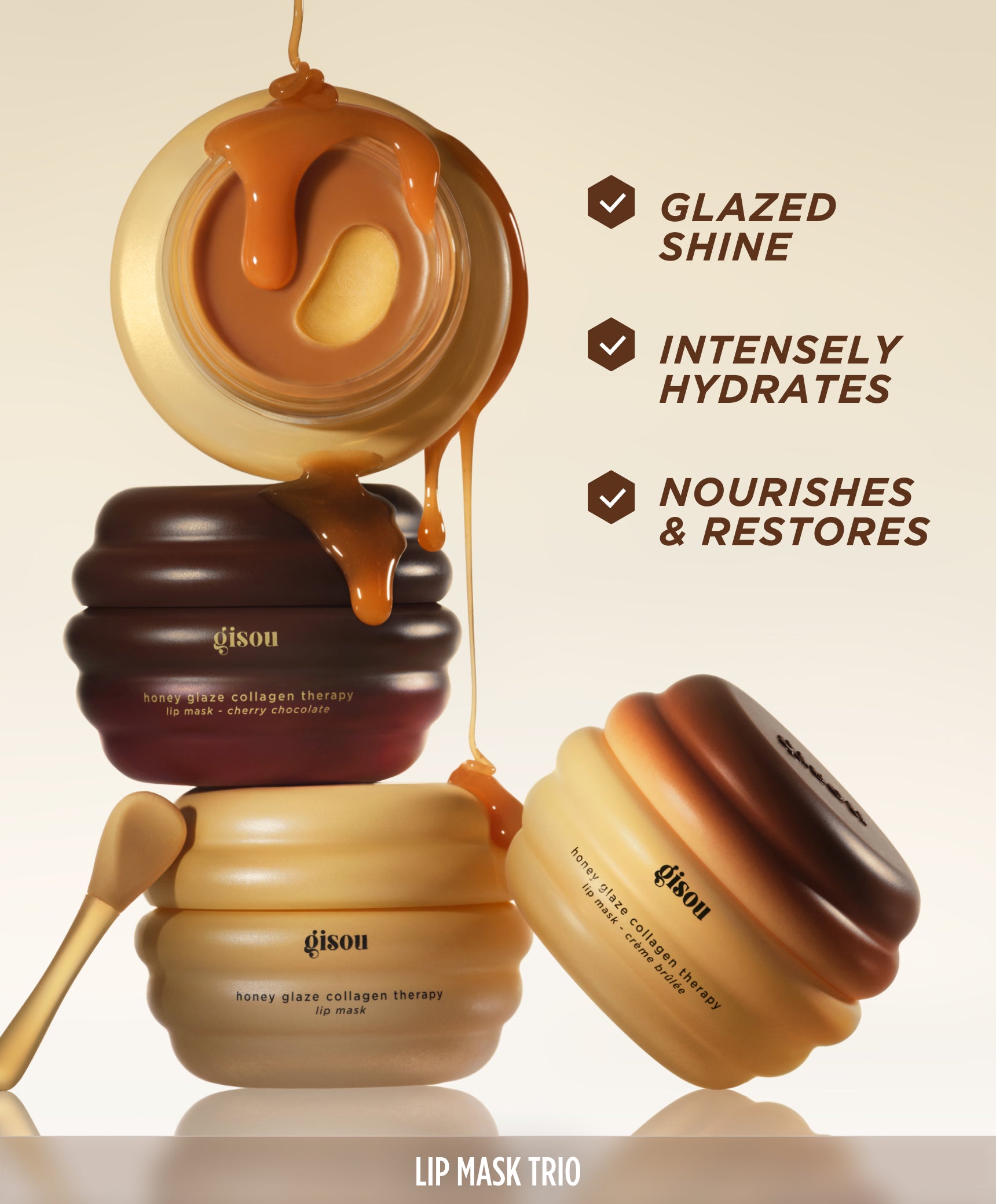 ECLADO GINSENO PLUMPING MASK 2個セット Honey Glaze Lip Mask Trio | Gisou