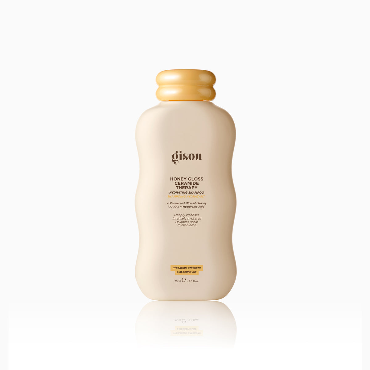 Gisou Honey Gloss Ceramide Therapy Hydrating Shampoo 75ml bottle.