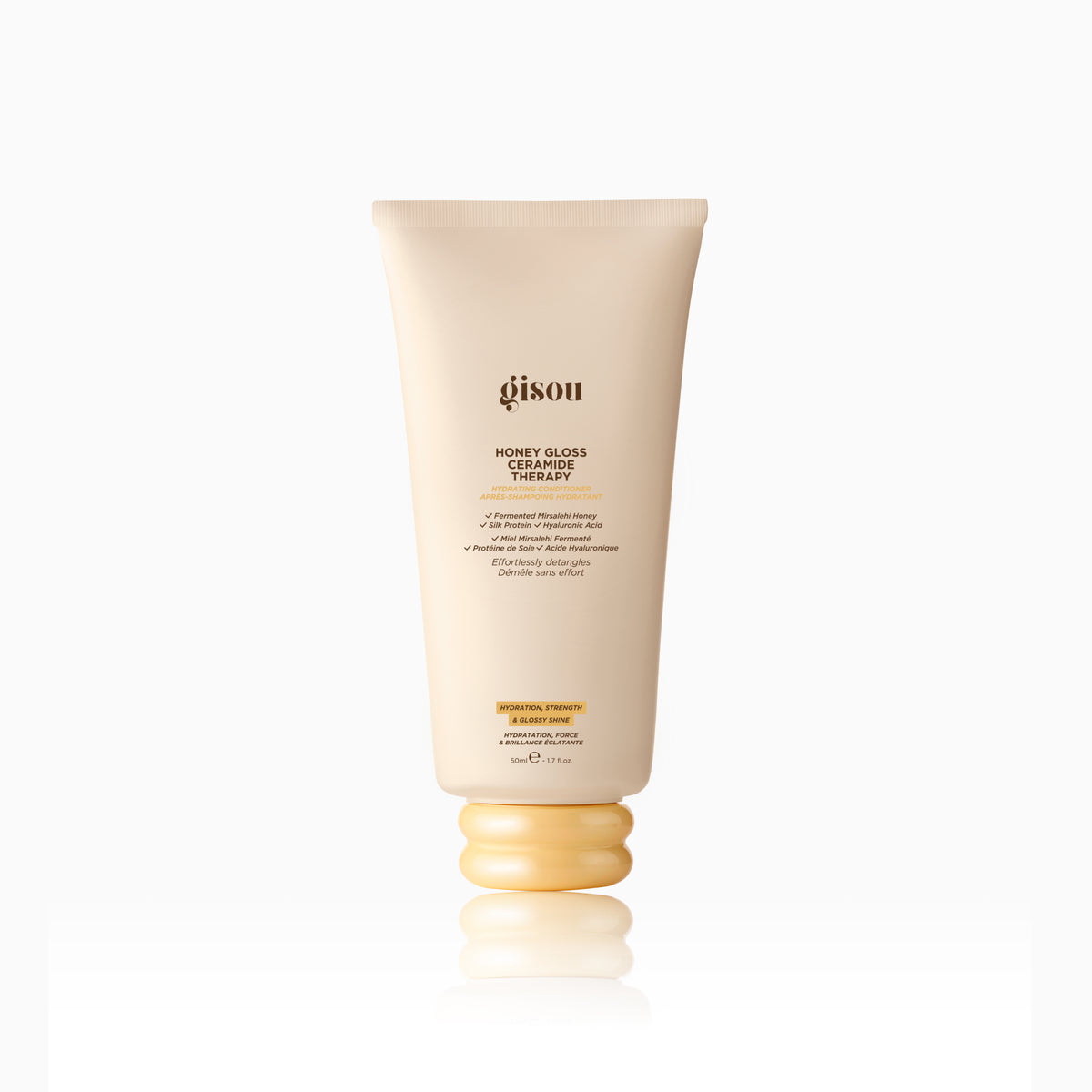 Gisou Honey Gloss Ceramide Therapy Hydrating Conditioner 50ml tube.