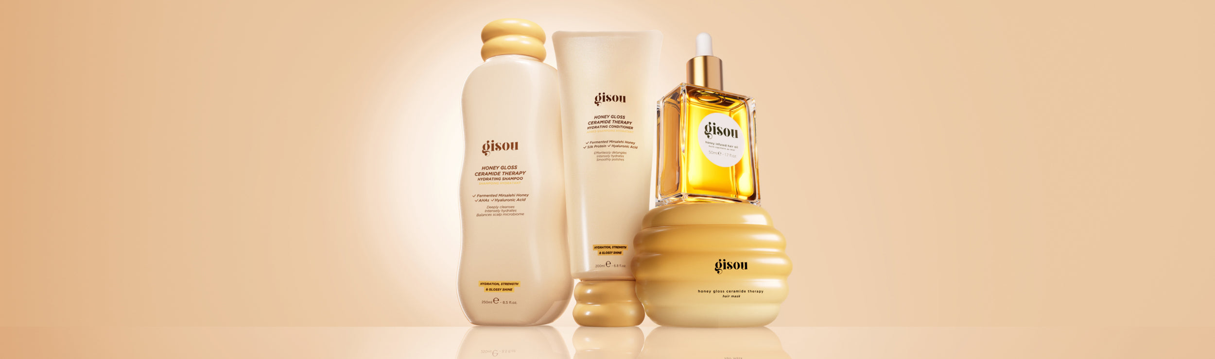 4-STEP HONEY <br> GLOSS ROUTINE