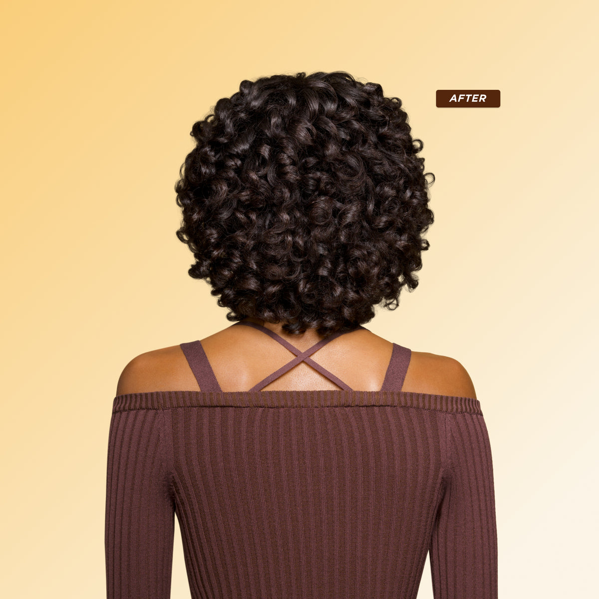 After: More defined, smoother, and shinier curls after using Gisou Honey Gloss Ceramide Therapy Hair Mask.