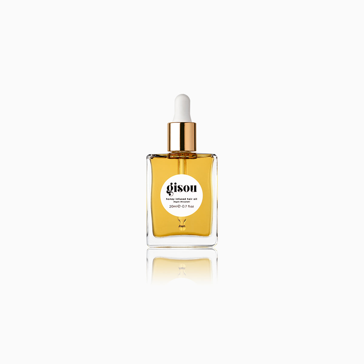 Gisou Honey Infused Hair Oil 20ml on a white background.