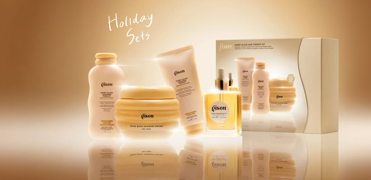 Gisou Holiday Sets with shampoo, hair mask, conditioner and hair oil