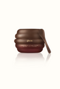 Gisou Honey Glaze Collagen Therapy Lip Mask in Cherry Choco, a dark brown jar with applicator, on a white background.