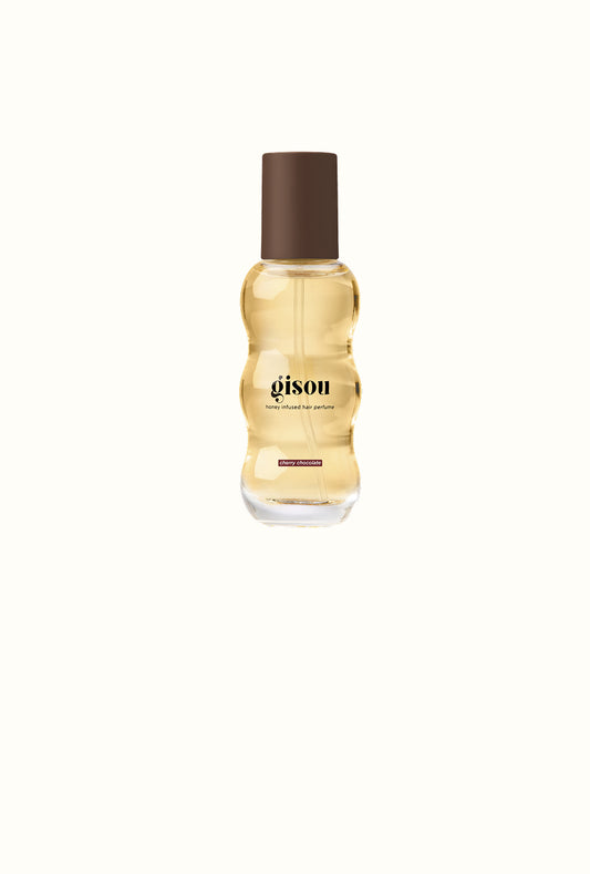 Gisou Honey Infused Hair Perfume in Cherry Chocolate on white.