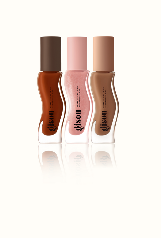 Gisou Fall Collection Lip Trio: Cherry Chocolate, Pink Praline and Sticky Toffee lip oils