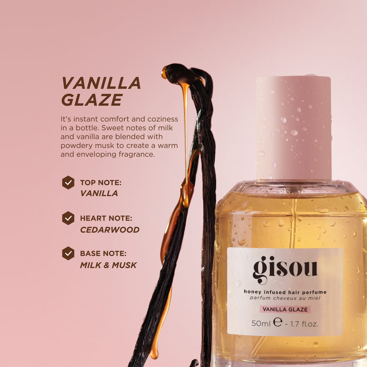 Honey Infused Hair Perfume Vanilla Glaze
