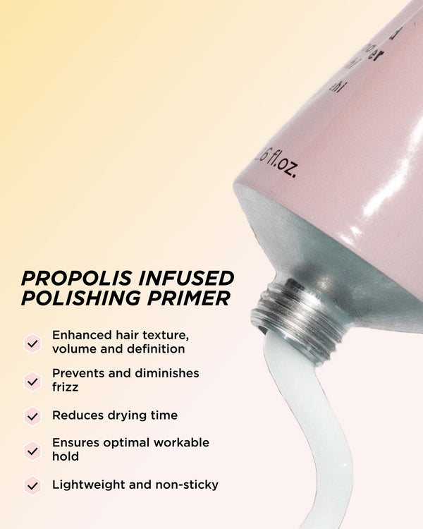 An infographic showing all the benefits of Propolis Infused Polishing Primer