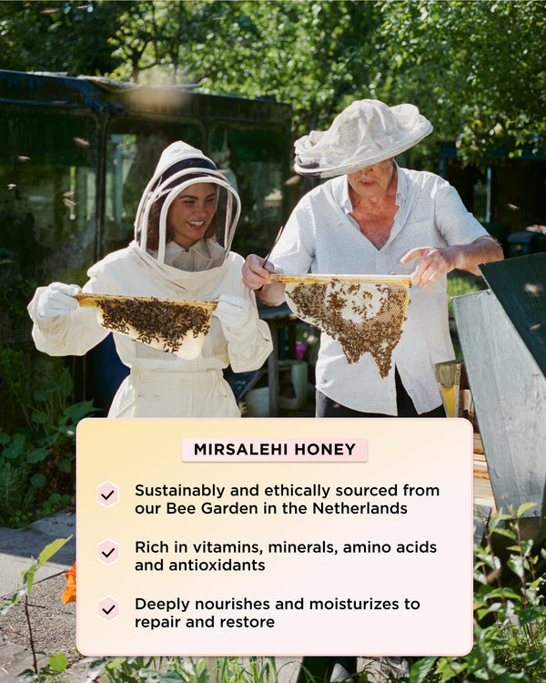 Infographic showing key benefits of Mirsalehi Honey 