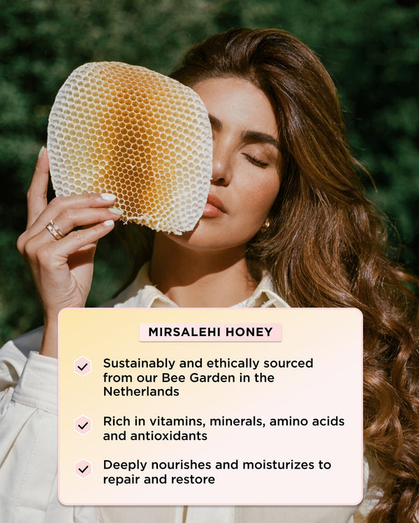 Infographic describing key benefits of Mirsalehi Honey